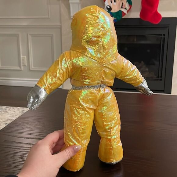 intel Yellow Iridescent Astronaut Space Suit Plush Toy Action Doll EUC 13” long - Picture 5 of 7